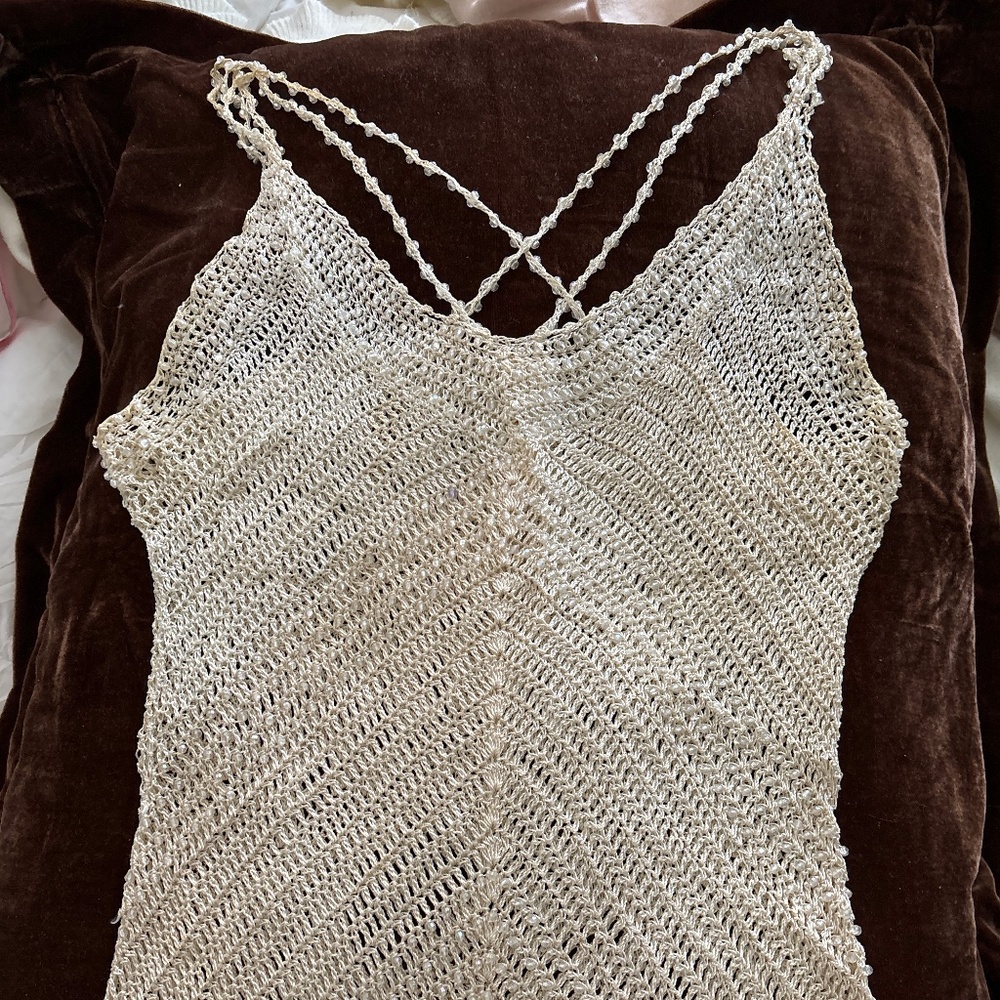 Beautiful, strappy, beaded summer top
